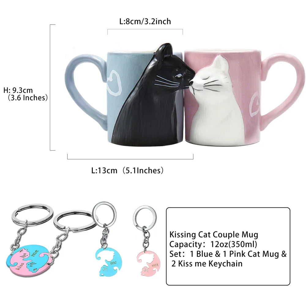 Kiss Me Cat Lovers Mug Set (Handmade) | StarkTrends